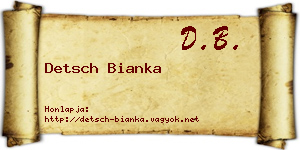 Detsch Bianka névjegykártya